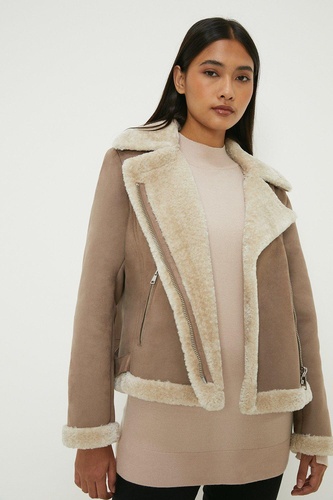 Petite Short Shearling Aviator