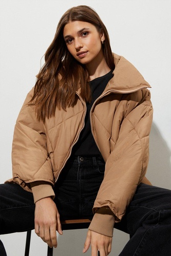 Oversized Short Quilted Padded Coat