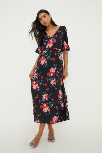 V Neck Midaxi Dress