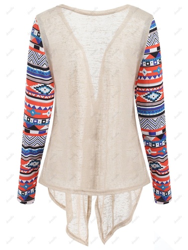 Open Front Collarless Asymmetric Cardigan