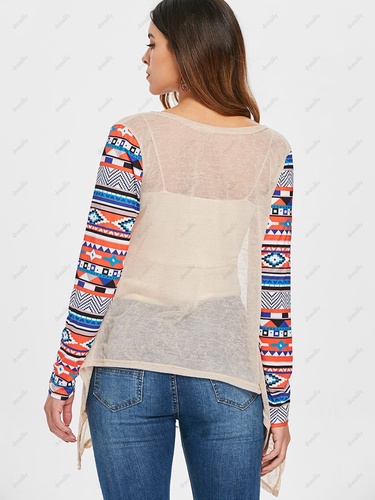 Open Front Collarless Asymmetric Cardigan