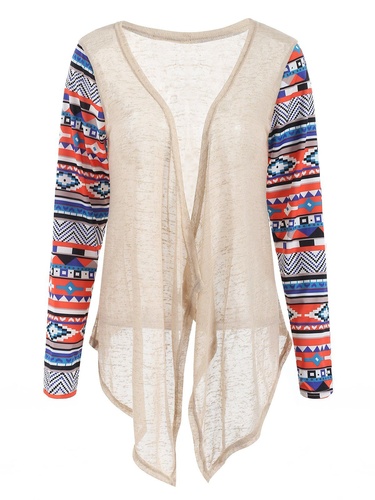 Open Front Collarless Asymmetric Cardigan