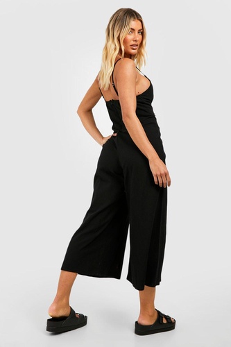 Linen Strappy Culotte Jumpsuit