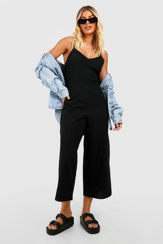 Linen Strappy Culotte Jumpsuit