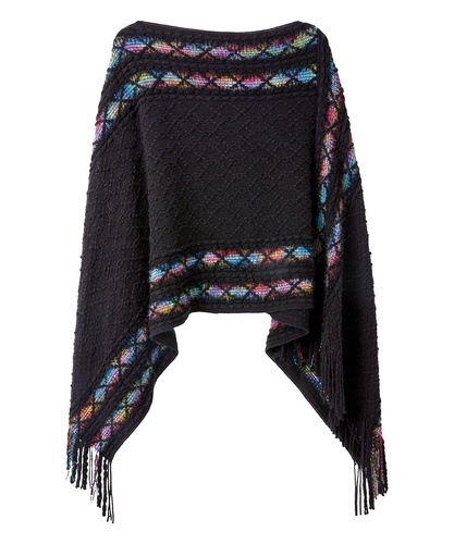 Tasselled Knitted Poncho