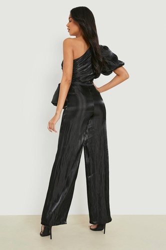 Satin Rouched Wide Leg Jumpsuit