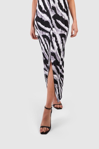 Zebra Plisse Midaxi Dress