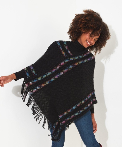 Tasselled Knitted Poncho