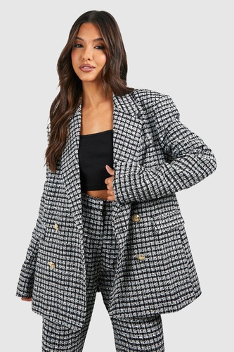 Boucle Double Breasted Relaxed Fit Blazer