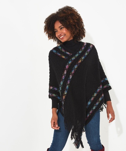 Tasselled Knitted Poncho