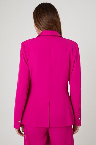 Pink Diamante Button Blazer