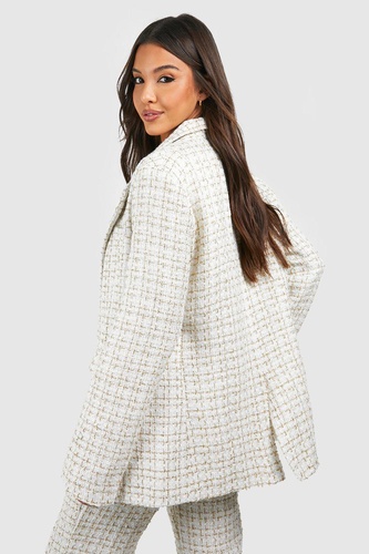 Boucle Double Breasted Relaxed Fit Blazer