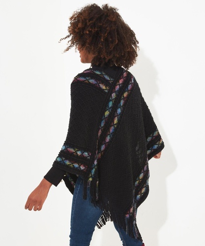 Tasselled Knitted Poncho