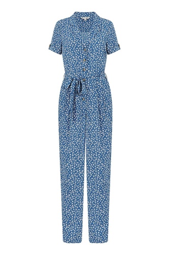 Blue Daisy Print Jumpsuit