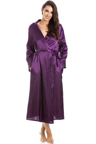 Full Length Long Sleeve Plain Satin Wrap