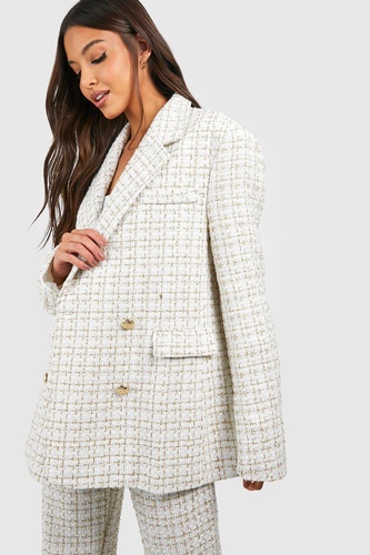 Boucle Double Breasted Relaxed Fit Blazer