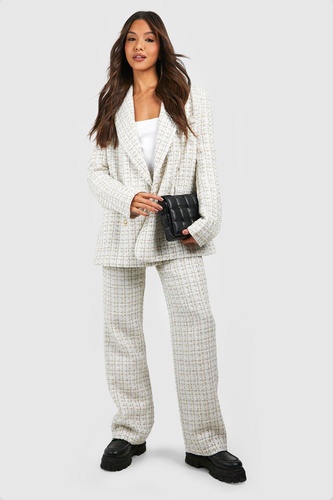 Boucle Double Breasted Relaxed Fit Blazer