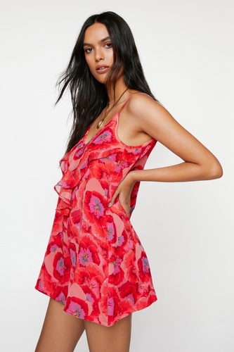 Floral Printed Ruffle Romper