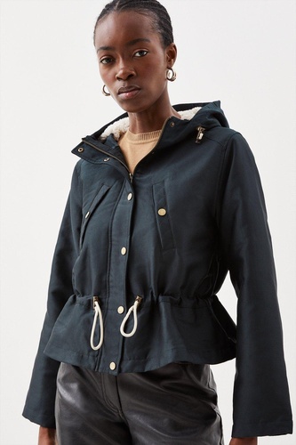 Borg Lined Hybrid Longline Trench Coat