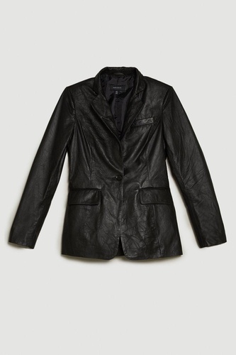 Washed Leather Notch Neck Forever Jacket