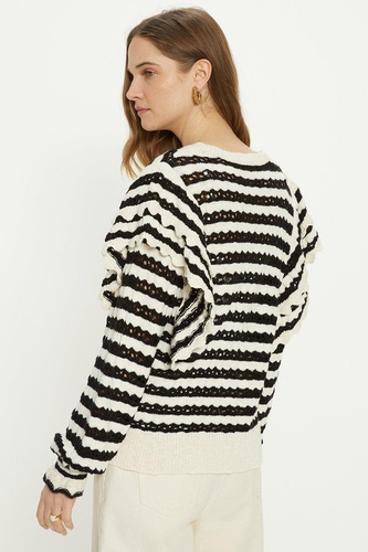 Stripe Ruffle Detail Jumper