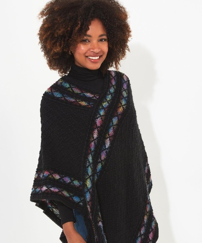 Tasselled Knitted Poncho