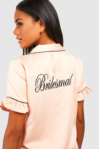 Premium Bridesmaid Embroidery Frill Short Set