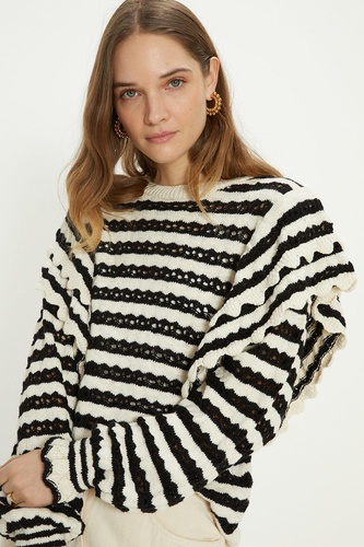 Stripe Ruffle Detail Jumper