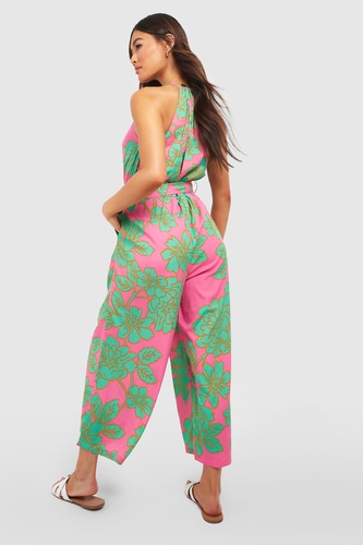 Floral Halterneck Culotte Jumpsuit