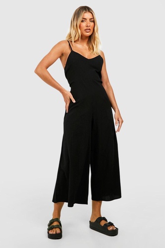 Linen Strappy Culotte Jumpsuit