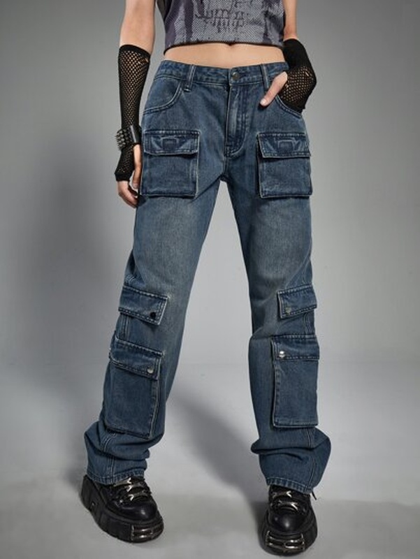 Flap Pocket Cargo Jeans