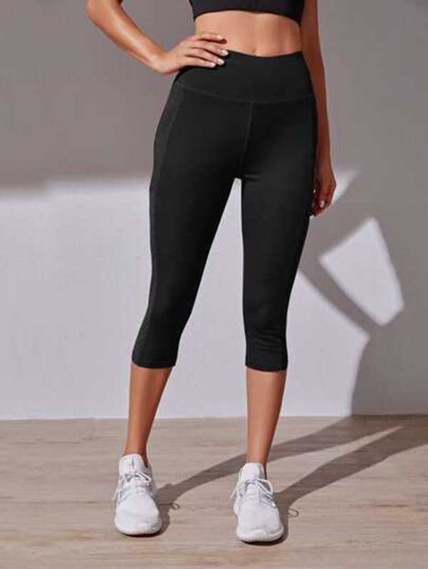 Capris Workout Leggings Breathable High Stretch Tummy Control Running Tights