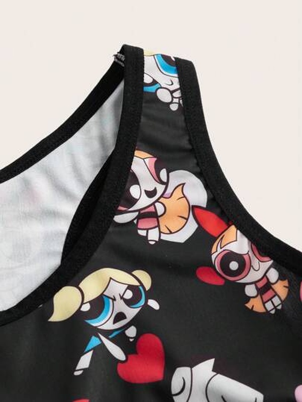 The Powerpuff Girls ROMWE Cartoon Graphic Lingerie Set