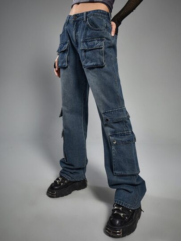 Flap Pocket Cargo Jeans