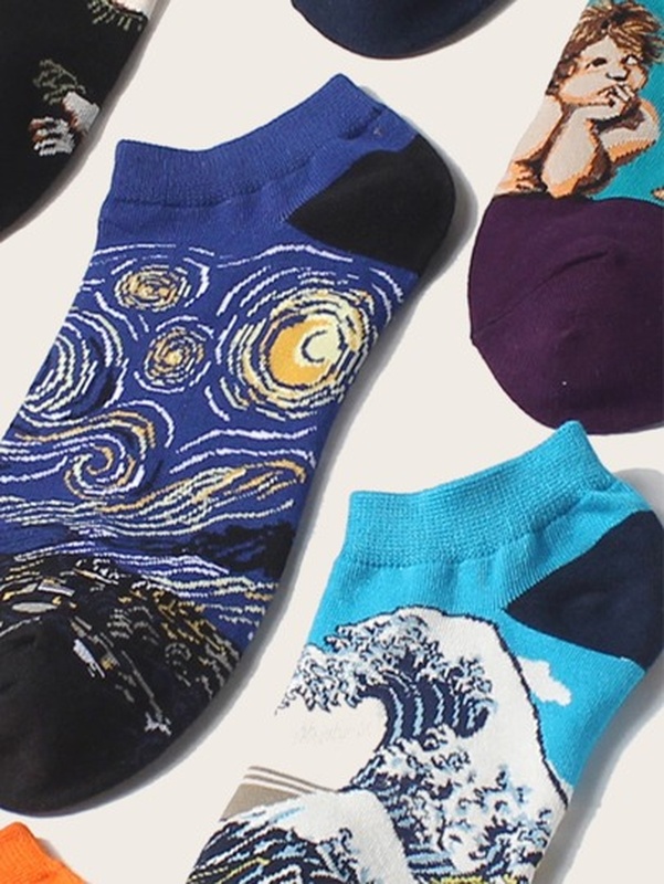 5pairs Painting Pattern Socks