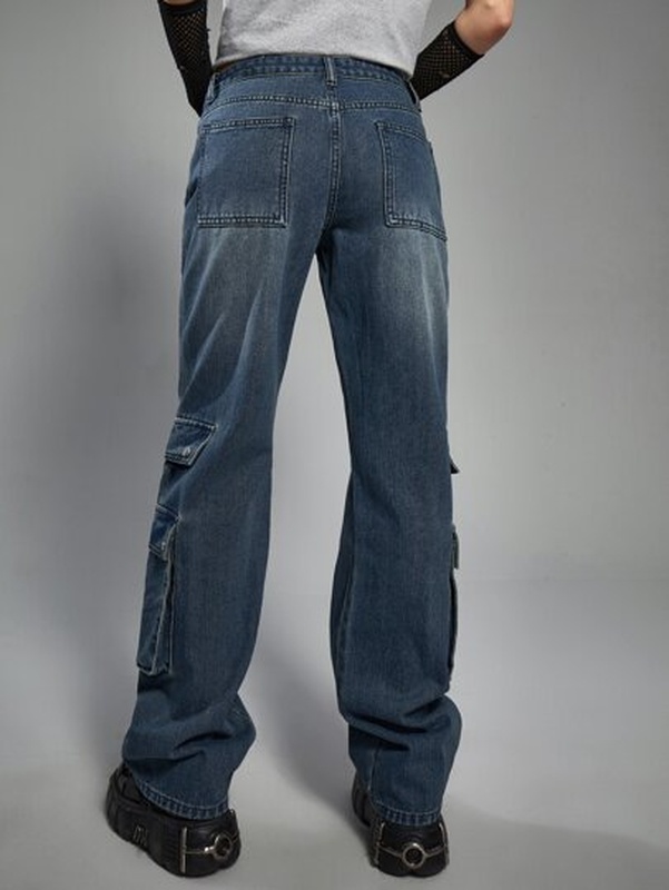 Flap Pocket Cargo Jeans