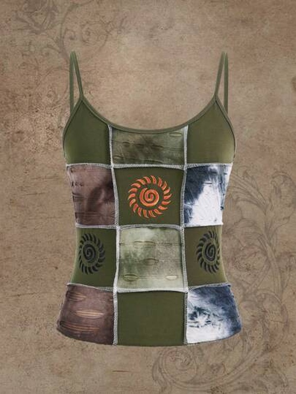 Hippie Patchwork Sun Print Cami Top