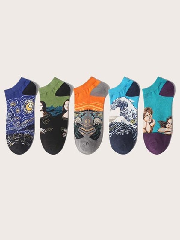 5pairs Painting Pattern Socks