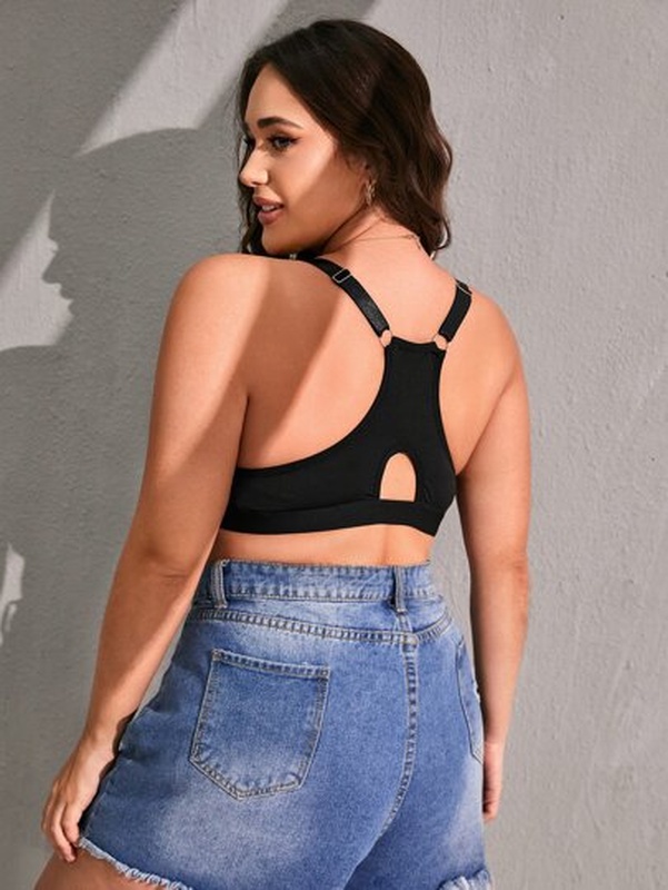 Plus Contrast Mesh Bralette