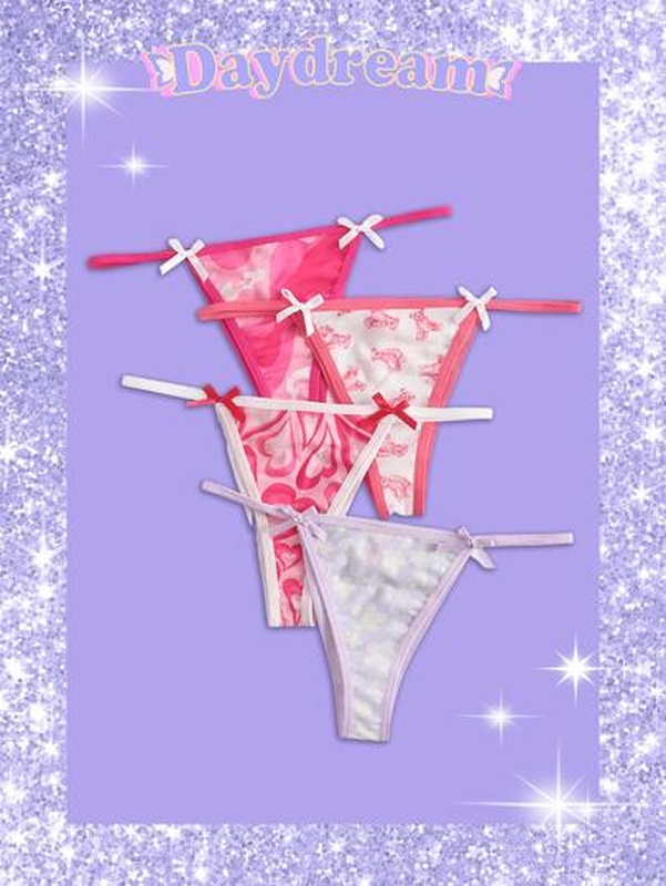 Kawaii 4pack Bear amp Heart Print Panty