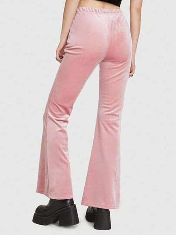 Plain Velvet Flare Leg Pants