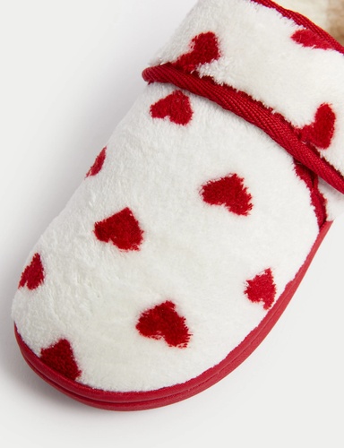 Kids Heart Riptape Slippers 4 Small 12 Small