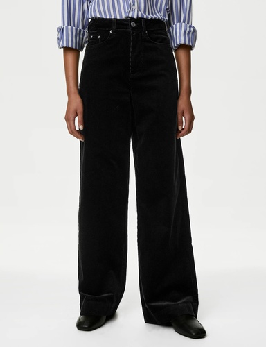 Cotton Rich Cord Wide Leg Trousers