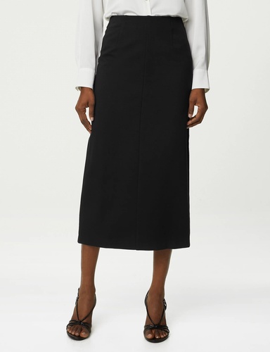 Jersey Split Back Midaxi Pencil Skirt