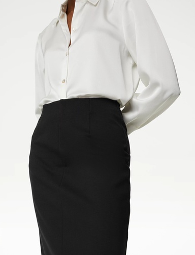 Jersey Split Back Midaxi Pencil Skirt