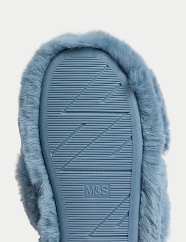 Kids Faux Fur Slippers 13 Small 6 Large