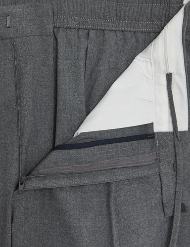 Single Pleat Brushed Stretch Trouser