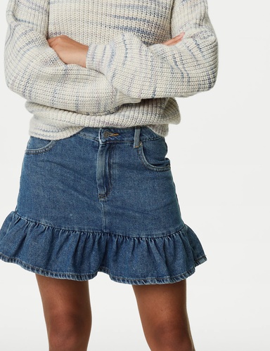 Denim Frill Skirt 6 16 Yrs