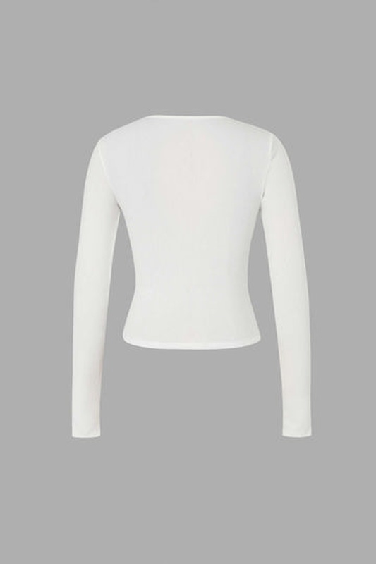 Cut Out Ribbed Long Sleeve Top