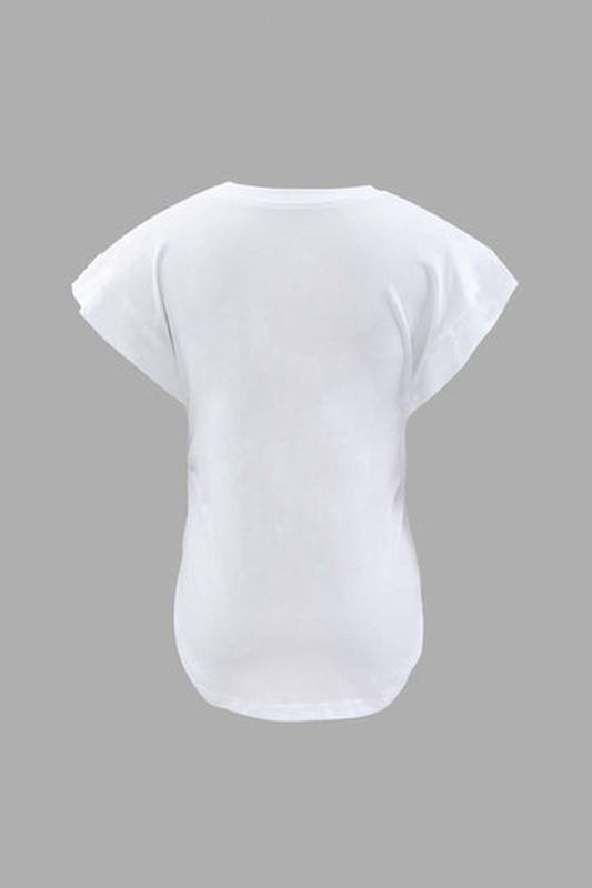 Cap Sleeve V neck T Shirt